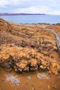 Wooden boardwalk on Bartolome island, Galapagos National Park, E Royalty Free Stock Photo