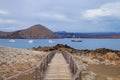 Wooden boardwalk on Bartolome island, Galapagos National Park, E Royalty Free Stock Photo