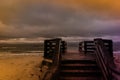 Evening Stormy Weather at the Beach Royalty Free Stock Photo