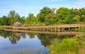 Wooden Boardwalk Gazebo Water Reflection Arrowbrook Herndon VA