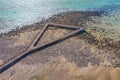 Wooden boardwalk at Hamelin pool used for view at stromatolites, Australia Royalty Free Stock Photo