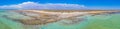 Wooden boardwalk at Hamelin pool used for view at stromatolites, Australia Royalty Free Stock Photo