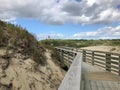 Wooden boardwalk leading to the beach