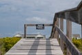 Wooden Boardwalk with Private Property sign, No Trespassing Royalty Free Stock Photo