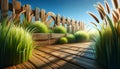 Wooden Boardwalk Surrounded by Lush Greenery