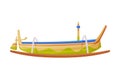 Wooden Boat as Bali Traditional Cultural Attribute Vector Illustration Royalty Free Stock Photo