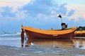 Wooden boat at the Baltic sea, Dabki, Poland