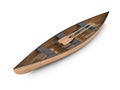 Wooden boat canoe