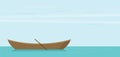 Wooden boat. flat vector illustration Royalty Free Stock Photo