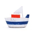Wooden boat isolated white Royalty Free Stock Photo