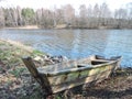 Wooden boat, Lithuania Royalty Free Stock Photo