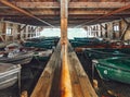 Wooden boat parking
