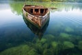 wooden boat partially submerged for wood sealing