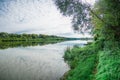 Wooden boat on the river bank Royalty Free Stock Photo