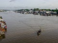 Floating village in Southern Vietnam Royalty Free Stock Photo