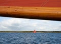 Wooden boat with sail