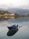 Wooden Boat at Sella river Ribadesella, Asturias, Spain at dusk