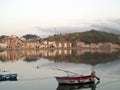 Wooden Boat at Sella river Ribadesella, Asturias, Spain at dusk