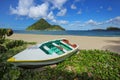 Wooden boat stored on Levera Beach, Grenada Island, Grenada