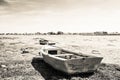 Wooden boat stranded