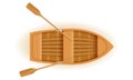 Wooden boat top view vector illustration