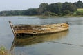 Wooden Boat wreck on a tidal estuary