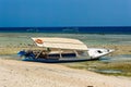 Wooden boats on the beach of a small tropical island (Gili Air, Indonesia Royalty Free Stock Photo