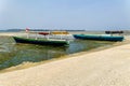 Wooden boats on the beach of a small tropical island (Gili Air, Indonesia Royalty Free Stock Photo