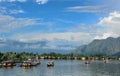 Wooden boats on Dal lake in Srinagar, India