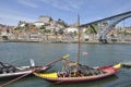 Wooden boats on the Douro river Royalty Free Stock Photo