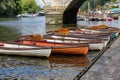 Richmond boats for hire moored on the River Thames Royalty Free Stock Photo