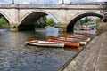 Richmond boats for hire moored on the River Thames Royalty Free Stock Photo