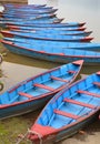 Wooden Boats on lake Phewa in Pokhara Royalty Free Stock Photo