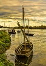 Wooden Boats on Loire Valley Royalty Free Stock Photo