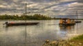 Wooden Boats on Loire Valley Royalty Free Stock Photo