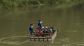 Wooden boats with passengers on Dunajec river