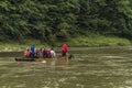 Wooden boats with passengers on Dunajec river