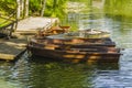 Wooden boats on the pier Royalty Free Stock Photo