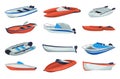 Wooden boats. Small ships for river and lake sailing. Motor travel and fishing vessel without passenger. Inflatable rubber