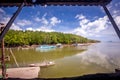 Wooden boats for tourists near the mangroves forest ,Thailand