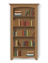 Wooden bookcase with books Royalty Free Stock Photo