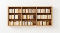 Minimalistic Bookcase With Golden Frame And White Background Royalty Free Stock Photo