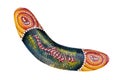Wooden boomerang pattern decorated with a dolphin