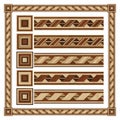 Wooden border ornament tape, design parquet floor Royalty Free Stock Photo