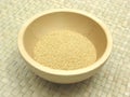 Wooden bowl with amaranth