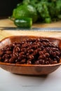 Wooden Bowl Black Beans