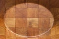 The wooden bowl bottom texture looks like a checkerboard. Wood weaved pattern Royalty Free Stock Photo