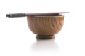 Wooden bowl and chopsticks Royalty Free Stock Photo