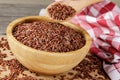 Wooden Bowl of delicious and healthy Red Rice Royalty Free Stock Photo