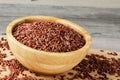 Wooden Bowl of delicious and healthy Red Rice Royalty Free Stock Photo